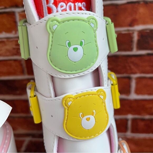 Y.R.U. White Care Bears Dune Lo Platform Boots NIB SOLDOUT White Pink - Picture 10 of 11